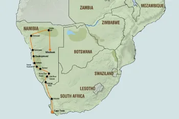 13 DAAGSE “BEST OF NAMIBIA” KAMPEER GROEPSSAFARI REIS MAP