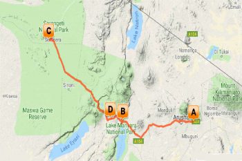 Tanzania Trails Tented Camp En Lodge Groepssafari Reis Map