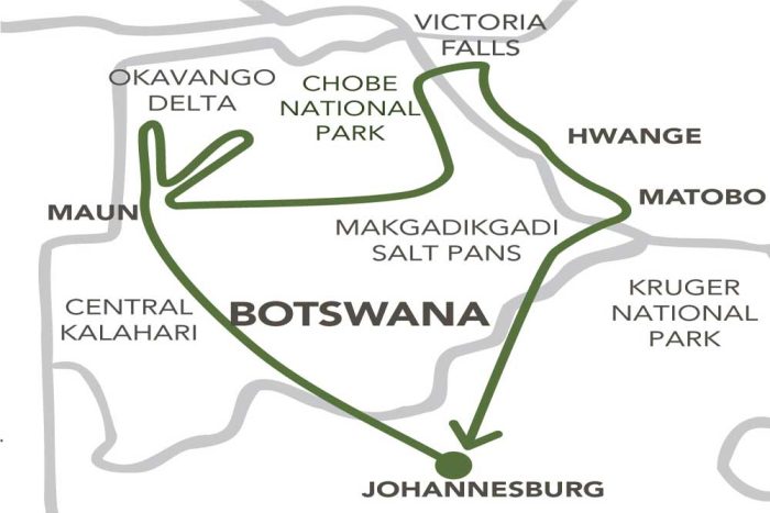Botwana Camping map