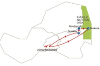 Route overzicht Krugerpark